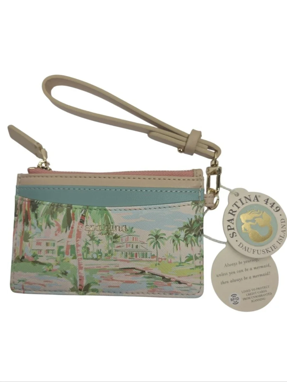 Spartina 449 Slim Card Coin Purse Coastal Dreams Wristlet NWT